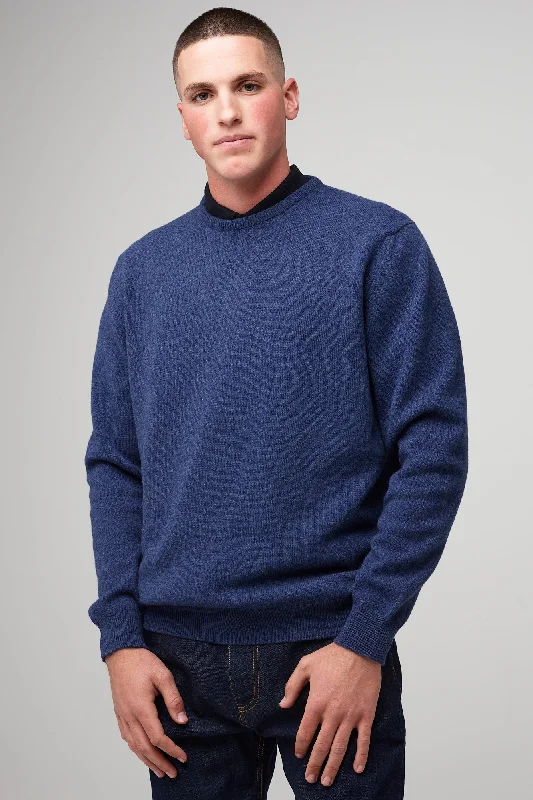 Men's Lambswool Crew Neck - Blue